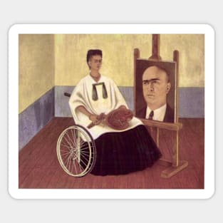 Self Portrait with the Portrait of Doctor Farill by Frida Kahlo Sticker